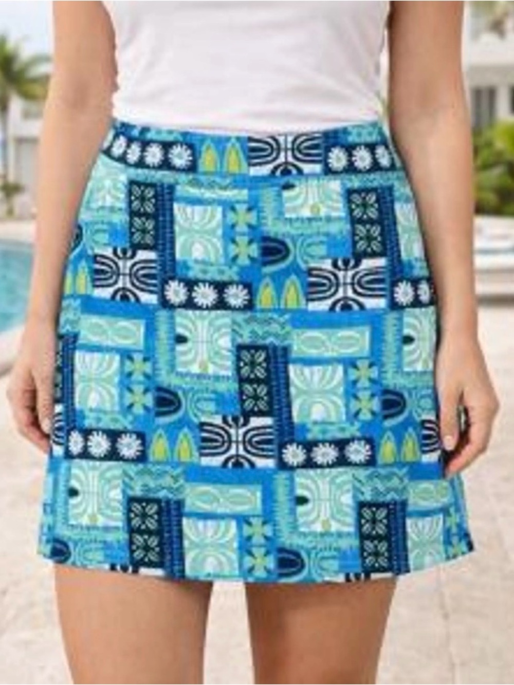 Ripskirt Hawaii Blue Tahitian Swim Resortwear Wrap Skirt  Sz S